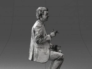 man in pose 0240 3D Model