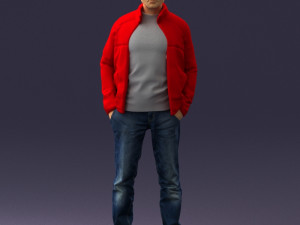 man in red t-shirt 0244 Modelo 3D