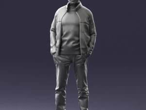 man in red t-shirt 0244 3D Model