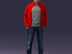 man in red t-shirt 0244 3d print ready 3Dプリントモデル