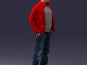 man in red t-shirt 0244 3d print ready 3Dプリントモデル