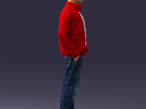 man in red t-shirt 0244 3d print ready 3Dプリントモデル