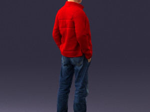 man in red t-shirt 0244 3d print ready 3Dプリントモデル