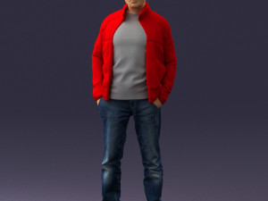 man in red t-shirt 0244 3d print ready 3Dプリントモデル