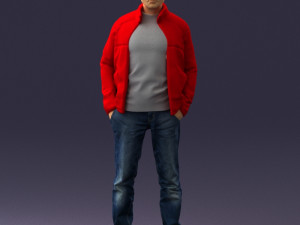 man in red t-shirt 0244 3d print ready 3Dプリントモデル