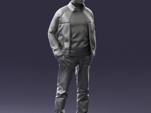 man in red t-shirt 0244 3d print ready 3Dプリントモデル