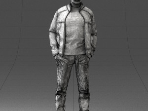 man in red t-shirt 0244 3d print ready 3Dプリントモデル