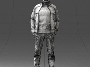 man in red t-shirt 0244 3d print ready 3Dプリントモデル