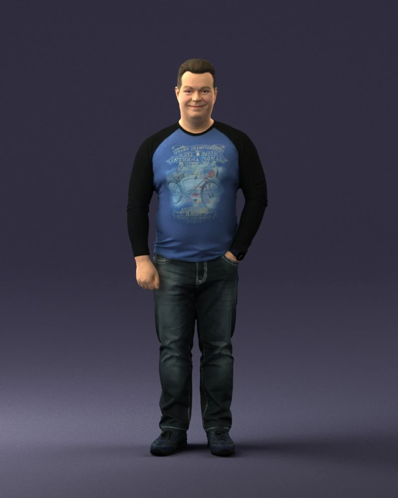 man in pose 0249 3d print ready 3D Print Model .c4d .max .obj .3ds .fbx .stl .blend 