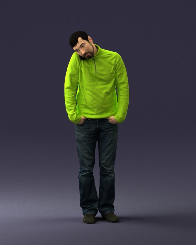 man in yellow sweater 0255 Modèle 3D .c4d .max .obj .3ds .fbx .stl .blend 