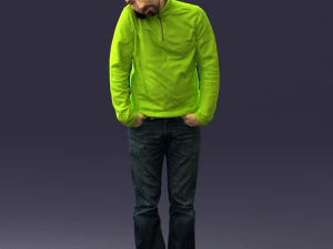 man in yellow sweater 0255 3D Model