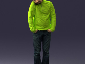 man in yellow sweater 0255 Modèle 3D