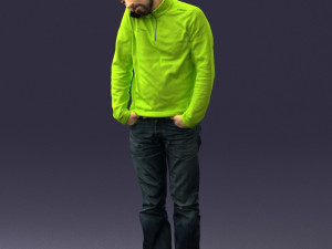 man in yellow sweater 0255 Modèle 3D