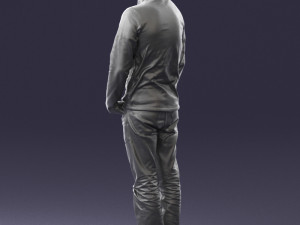 man in yellow sweater 0255 3d print ready 3D printmodel