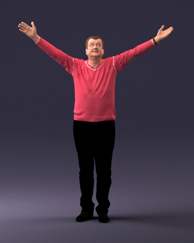 man in pink sweater 0257 Modèle 3D .c4d .max .obj .3ds .fbx .stl .blend 