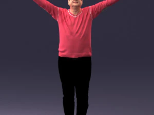 man in pink sweater 0257 3D Model