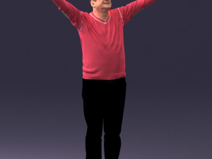 man in pink sweater 0257 Modèle 3D