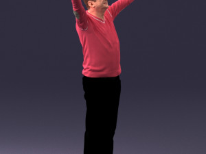 man in pink sweater 0257 Modèle 3D