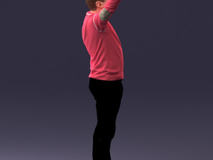 man in pink sweater 0257 Modèle 3D