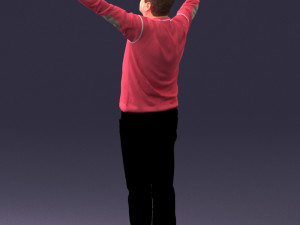 man in pink sweater 0257 Modèle 3D