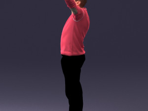 man in pink sweater 0257 Modèle 3D