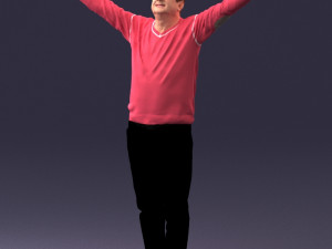 man in pink sweater 0257 Modèle 3D
