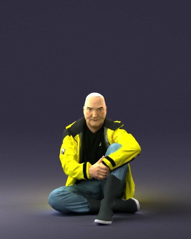seated man 0264 3D Модель .c4d .max .obj .3ds .fbx .stl .blend 