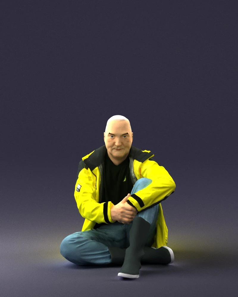 seated man 0264 3D Model .c4d .max .obj .3ds .fbx .stl .blend 