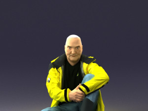 seated man 0264 3d print ready Model Cetak 3D