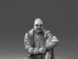 seated man 0264 3d print ready 3D-printmodel
