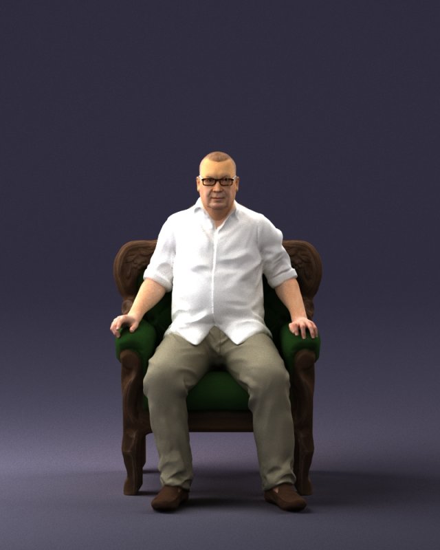 old man sitting 0269 Modèle 3D .c4d .max .obj .3ds .fbx .stl .blend 