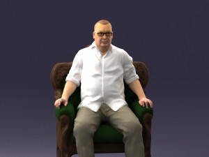 old man sitting 0269 Modèle 3D