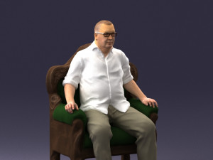 old man sitting 0269 Modèle 3D
