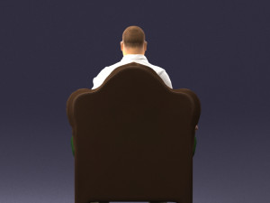 old man sitting 0269 Modèle 3D