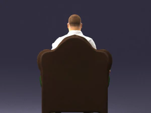 old man sitting 0269 3D Model