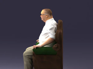old man sitting 0269 3D Model