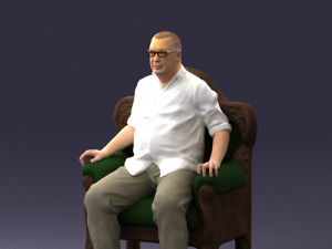old man sitting 0269 Modèle 3D