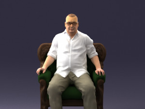 old man sitting 0269 Modèle 3D
