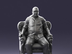 old man sitting 0269 Modèle 3D