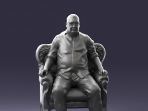 old man sitting 0269 3D Model