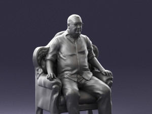 old man sitting 0269 Modèle 3D