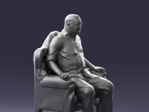 old man sitting 0269 Modèle 3D