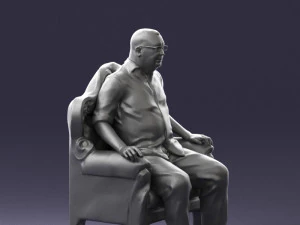 old man sitting 0269 3D Model