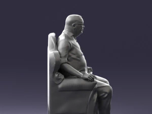 old man sitting 0269 3D Model