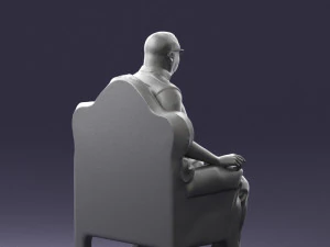 old man sitting 0269 3D Model