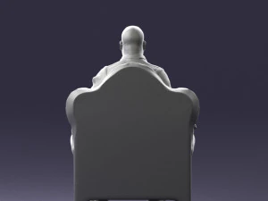 old man sitting 0269 3D Model