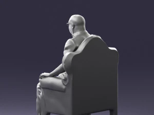 old man sitting 0269 3D Model