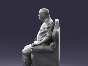 old man sitting 0269 3D Model