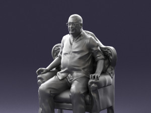 old man sitting 0269 Modèle 3D