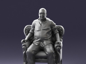 old man sitting 0269 Modèle 3D